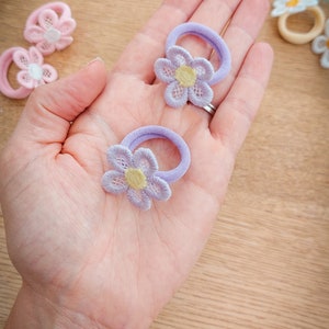 Paire d'élastiques pour cheveux bébé, Bandes pour cheveux pour tout-petits, Bandes pour cheveux pour bébé, Boucles d'oreilles douces, Mini élastiques pour cheveux, Petits élastiques, Bandes sans accroc image 5