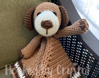 Dog Lovey - Dog Baby Gift - Fun Baby Gift - Unique Baby Gift - Stuffed Dog - Puppy Lovey - Baby Lovey - Crochet Lovey - Handmade Dog