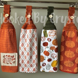 Fall Hanging Dishtowel - Pumpkins Hanging Dishtowel -  Leaves Hanging Dishtowel -  Hanging Dishtowel