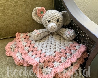 Elephant Lovey - Crochet Lovey - Elephant - Stuffed Elephant - Cuddly Elephant - Baby Elephant - Baby Toy - Baby Shower