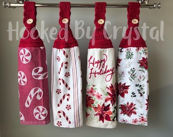 Paño de cocina colgante navideño - Paño de cocina colgante de muñeco de nieve - Paño de cocina colgante de Papá Noel - Paño de cocina colgante navideño - Paño de cocina colgante de Hanukkah