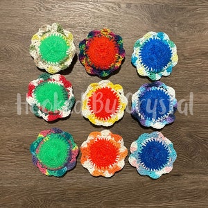 Dish Scrubbies - Crochet Dish Scrubbies - Nylon Dish Scrubbies - Flower Dish Scrubbies - Dish Scrubby - Crochet Dish Scrubby