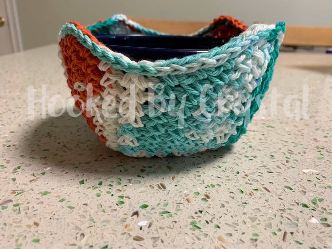 Crochet Bowl Cozy Bowl Cozy Hot Pad Bowl Hot Pad Etsy