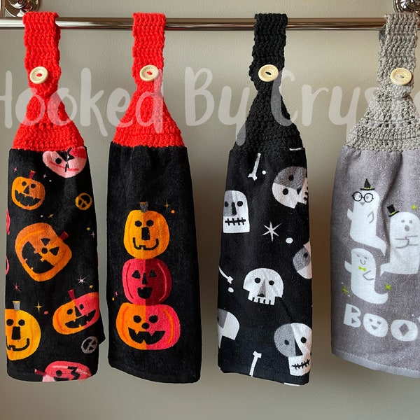 Halloween Hanging Dishtowel - Pumpkin Hanging Dishtowel - Witch Hanging Dishtowel - Bats Hanging Dishtowel - Hanging Dishtowel