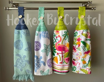 Summer Hanging Dishtowels - Bright Hanging Dishtowels - Hanging Dishtowel - Tropical Hanging Dishtowels - Kitchen Accessories