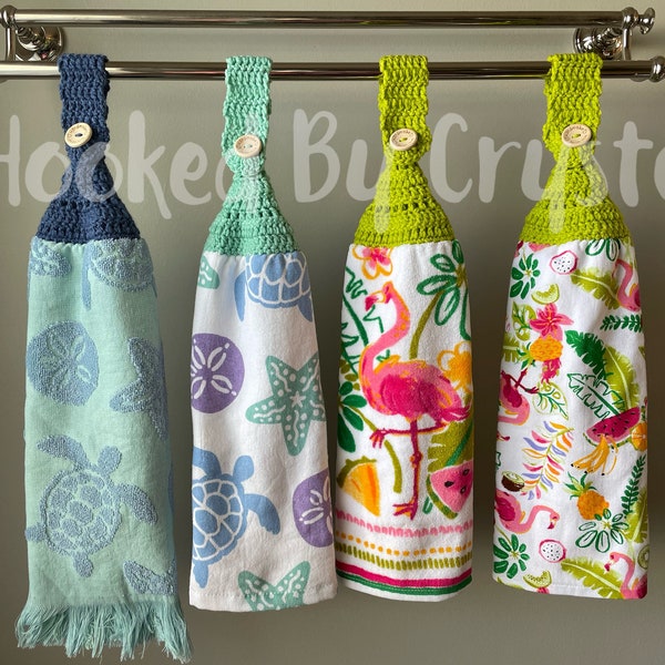 Summer Hanging Dishtowels - Bright Hanging Dishtowels - Hanging Dishtowel - Tropical Hanging Dishtowels - Kitchen Accessories
