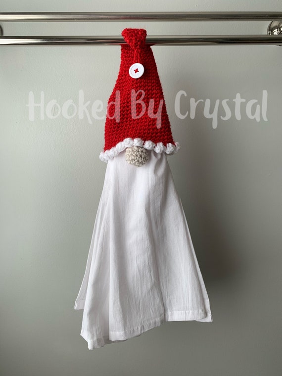 Christmas Gnome Towel Topper - Christmas Gnome Hanging Dishtowel - Christmas Hanging Dishtowel - Hanging Dishtowel - Gnome Towel Topper