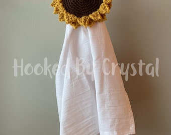 Sunflower Towel Topper - Sunflower Hanging Towel - Sunflower Hanging Dishtowel - Kitchen Towel - Kitchen Decor - Sunflower - Dishtowel