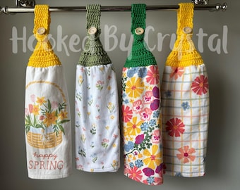 Spring Hanging Dishtowels - Hanging Dishtowels - Floral Hanging Dishtowel - Butterfly Hanging Dishtowel - Hanging Towel - Spring Kitchen