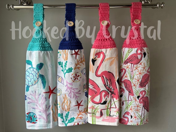 Summer Hanging Dishtowels - Bright Hanging Dishtowels - Hanging Dishtowel - Tropical Hanging Dishtowels - Kitchen Accessories