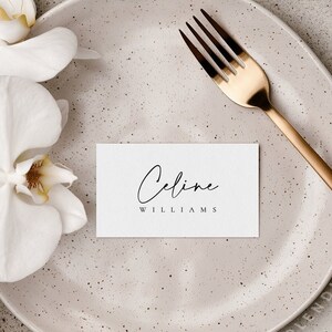 Modern Wedding Place Card Template: Flat and Tented (Digital) - Celine