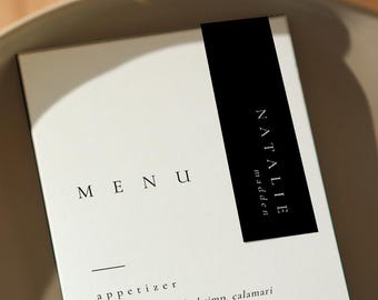 Wedding Place Cards Printed, Name Tags for Menu Pairing, Modern Name Cards - Sienna Claire