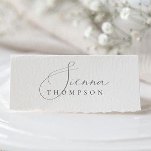 Modèle mince de marque-places pour mariage, cartes de visite modernes pour invités de réception, marque-places pour dîner sous une tente, carte de visite mince imprimable - Audrey
