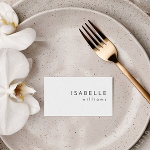 Minimal Wedding Place Card Template, Editable Name Card, Printable Escort Card, Editable Place Card, Wedding Name Card, Seating Tag - Liv
