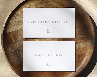 Modern Wedding Place Cards, Wedding Name Cards, Escort Cards, Editable Place Card Template Download, Printable Place Cards - Claire