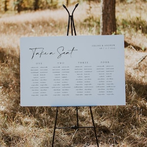 Eleganter Sitzplan für die Hochzeit, Sitzplan für die Hochzeit, moderner Sitzplan, Sitzplan für die Hochzeit - Celine