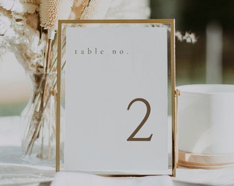 Minimalist Wedding Table Number Template: Editable Bohemian Design (Digital Download) - Hannah