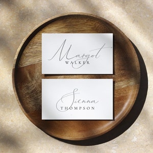 Plantillas elegantes para tarjetas de lugar, tarjetas de nombre imprimibles, tarjetas de lugar para bodas, imprimibles para bodas, tarjetas de nombre para bodas elegantes y minimalistas - Audrey