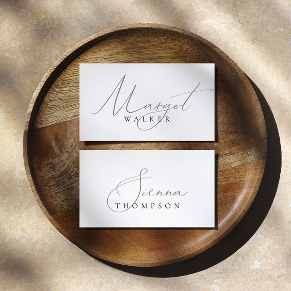 Elegant Place Cards Template, Printable Name Cards, Wedding Place Cards, Wedding Printables, Minimal Elegant Wedding Name Cards - Audrey