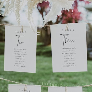 Tarjetas con planos de asientos minimalistas, plantillas modernas para tarjetas de asientos de boda, tarjetas con planos de asientos imprimibles, tarjetas para colocar los asientos de las mesas de boda - Liv
