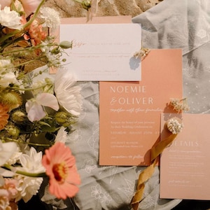 Garden Wedding Invitation Suite: Modern Spring Flowers Bright Design (Digital) - Naomi