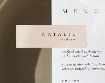 Modern Wedding Place Cards, Small Name Cards for Menu Pairing, Reception Table Setting - Sienna Claire