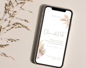 Pampas Grass Wedding E-vite: Bohemian Mobile Invitation (Digital Download) - Ava