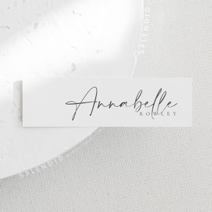 Sjabloon voor moderne plaatskaarten, plaatskaartjes bruiloft, bewerkbare naamkaartjes, plaatskaarten voor huwelijksreceptie, naamkaartjes voor gasten voor menu's - Celine