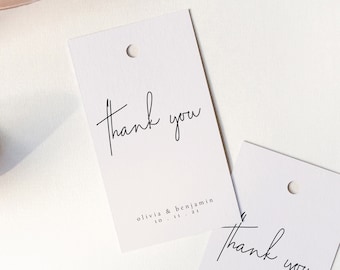 Minimalist Thank You Gift Tag Template, Personalized Thank You Gift Tag, Wedding Thank You Gift Tag, Minimal Wedding Favor Gift Tag - Kyra