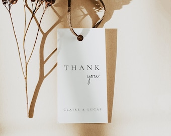 Thank You Gift Tag Template, Printable Wedding Thank You Tag, DIY Minimal Thank You Tag, Printable Gift Tag, Wedding Thank You Tag - Claire