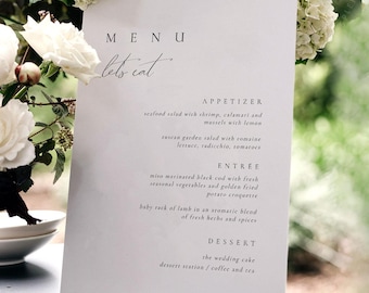Plantilla elegante para menú de boda: Letrero de buffet editable (descarga digital) - Audrey
