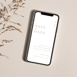 Minimalist Gold Wedding Save the Date E-vite (Digital) - Sienna Claire