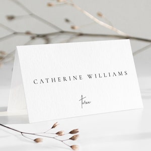 Wedding Place Card Template: Tented Name & Table Number (Digital Download) - Claire