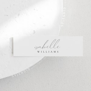 Wedding Place Card Template: Slim Minimalist Design for Menus (Digital Download) - Audrey