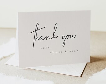 Minimal Thank You Card, Wedding Shower Engagement Thank You Postcard, Wedding Thank You, Thank You Personal Message, Instant Download - Kyra