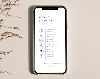 Minimalist Mobile Wedding Timeline Template: Sienna Collection (Digital Download)