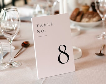 Modern Wedding Table Numbers Template: Minimalist Design (Digital Download) - Claire