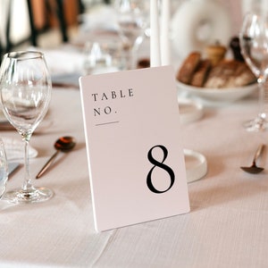 Modern Table Numbers Template, Printable Table Numbers Instant Download, Minimalist Wedding Table Numbers, Wedding Templates - Claire