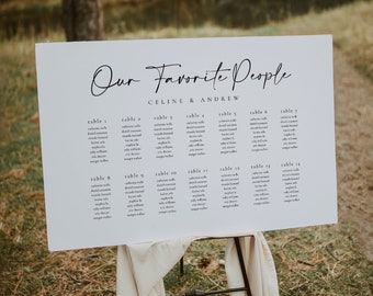 Modern Wedding Seating Chart Template: Our Favorite People (Digital) - Celine