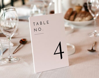 Modern Table Numbers Template, Minimal Table Numbers, Minimal Wedding Table Numbers, Printable Table Numbers, Modern Wedding Template - Liv