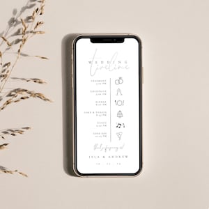 Virtual Wedding Timeline Template, Digital Event Schedule, Mobile Wedding Itinerary, E-vite Wedding Schedule, Reception Timeline - Isla