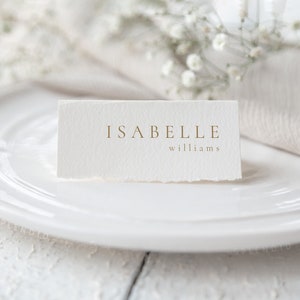 Elegante sjabloon voor tentplaatskaarten, gouden naamkaartjes, naamkaartjes met tent, gevouwen plaatskaartjes bruiloftsjabloon, afdrukbare plaatskaart - Sienna