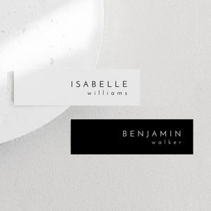 Modèle de marque-places moderne, étiquettes minces pour cartes de visite de mariage, marque-places pour menu, petites cartes de visite modifiables pour événements spéciaux - Liv