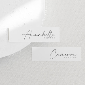 Modèle de carte de visite d'invité, cartes de visite modernes pour mariage, marque-places pour un menu, cartes de visite pour menu, marque-place de réception modifiable - Céline
