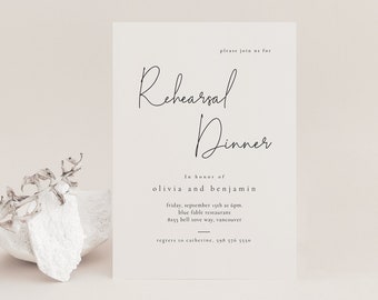 Modern Rehearsal Dinner Invitation, Printable Rehearsal Dinner Invitation Template, Editable Rehearsal Dinner Invitation Download - Kyra