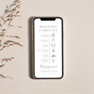 Elegant Mobile Wedding Timeline Template: Order of Events (Digital) - Claire
