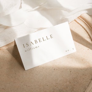 Modelo de cartões de lugar em tenda, cartões de lugar em pé, cartões de nome de casamento, cartão de lugar dourado para jantar de ensaio de casamento, gala dobrada - Sienna