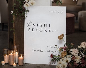 Minimalist Rehearsal Dinner Welcome Sign Template (Digital Download) - Liv