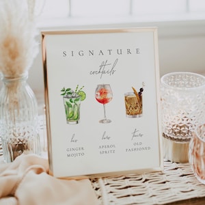 Signature Cocktails Sign Template His and Hers Signature Cocktails