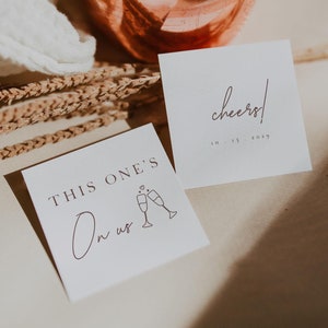 Plantilla de cupones para bebidas de boda (este va por nuestra cuenta), boleto para bebidas en el bar de recepción, boleto imprimible, ficha personalizada para bebidas de boda - Hannah